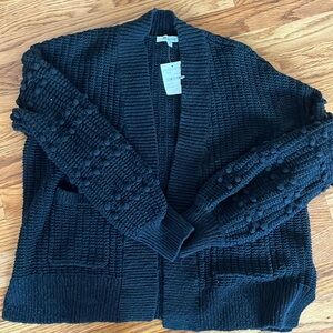 NWT Madewell black bobble sleeve cardigan, sz XS
